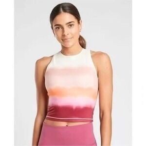 Athleta Racerback Tank Top XL Pink Purple Ombre Yoga Workout Gym Top